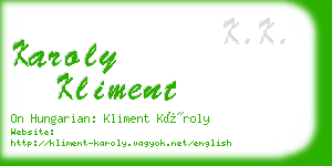 karoly kliment business card